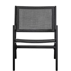 Outdoor Armlehnenstuhl in Schwarz - Fiela (2er Set)