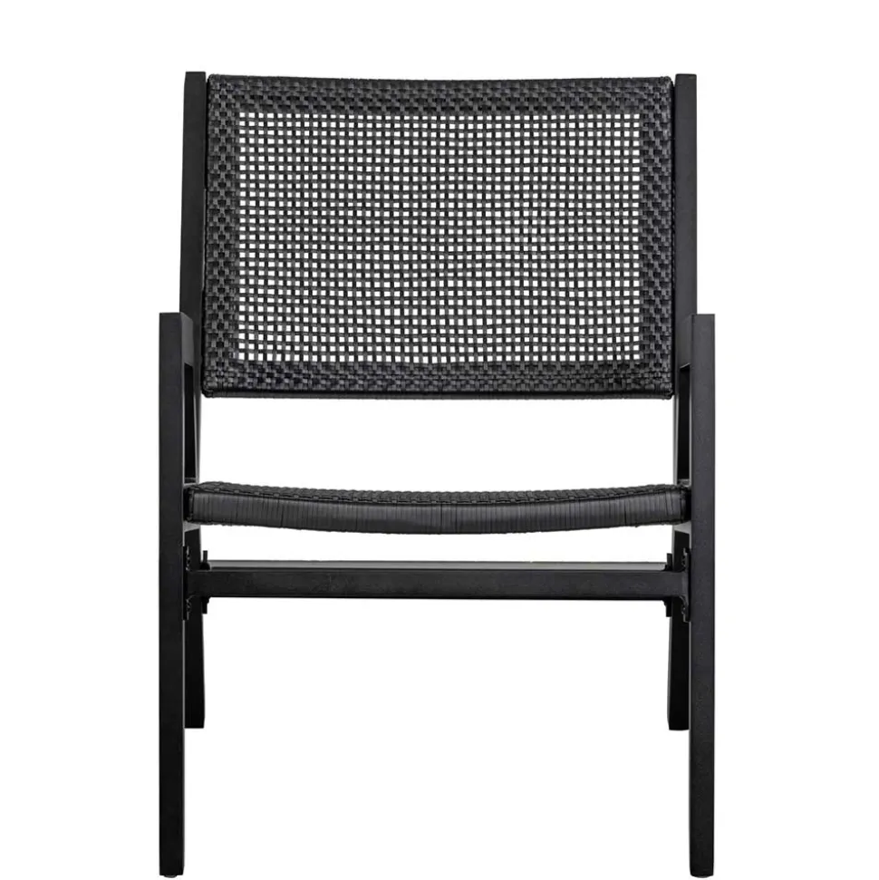 Outdoor Armlehnenstuhl in Schwarz - Fiela (2er Set)