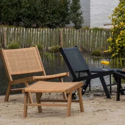 Outdoor Hocker aus Geflecht Kunstrattan - Abajo (2er Set)