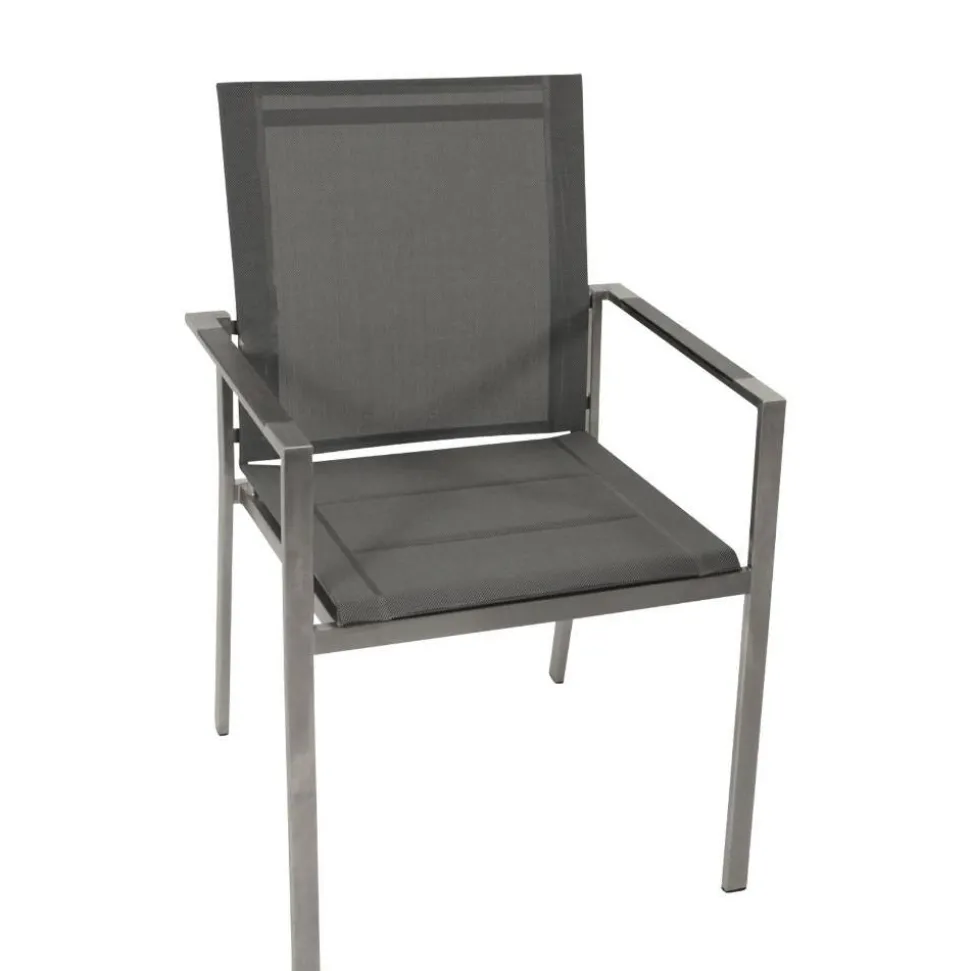 Outdoor-Armlehnenstühle in Anthrazit - Lonia (4er Set)