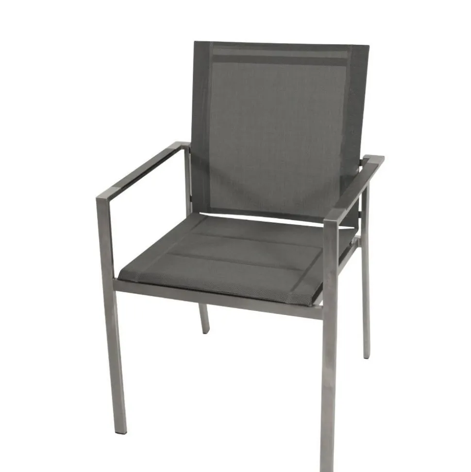 Outdoor-Armlehnenstühle in Anthrazit - Lonia (4er Set)