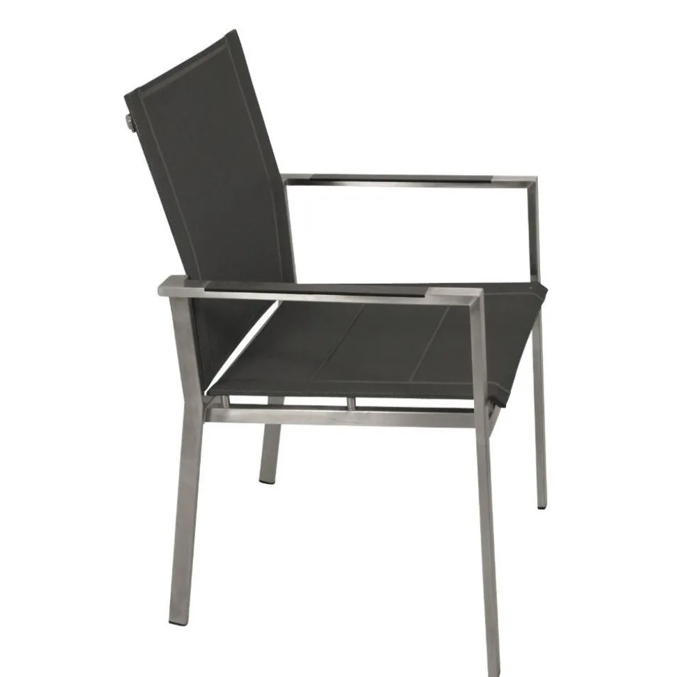 Outdoor-Armlehnenstühle in Anthrazit - Lonia (4er Set)