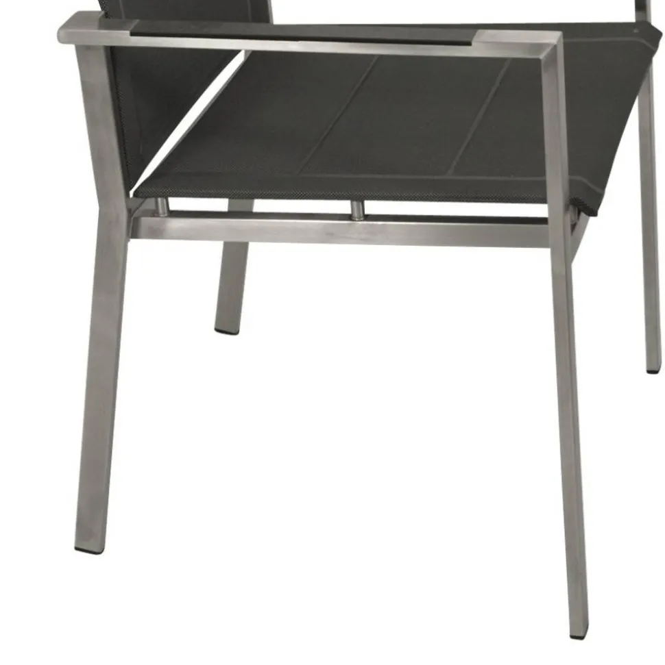 Outdoor-Armlehnenstühle in Anthrazit - Lonia (4er Set)