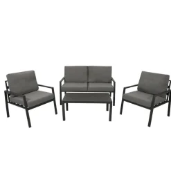 Outdoor-Lounge Set aus Aluminium - Zebrano (vierteilig)