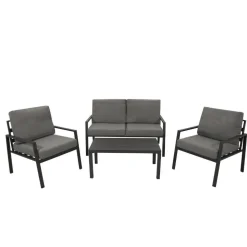 Outdoor-Lounge Set aus Aluminium - Zebrano (vierteilig)