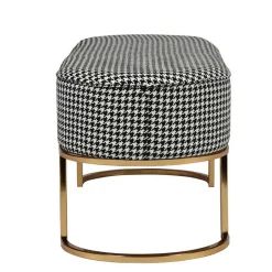 Ovale Polsterbank mit Hahnentritt Muster - Gasilia