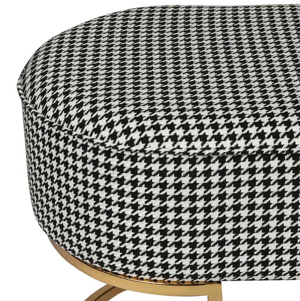 Ovale Polsterbank mit Hahnentritt Muster - Gasilia