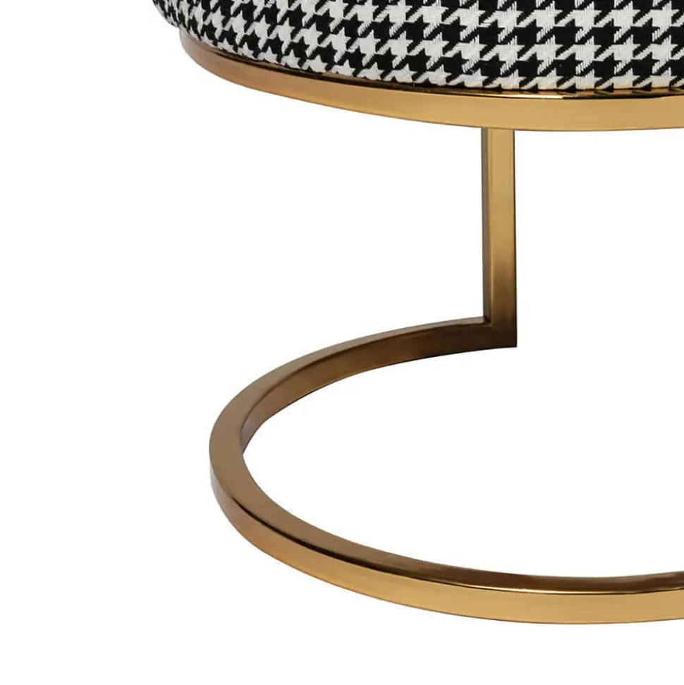 Ovale Polsterbank mit Hahnentritt Muster - Gasilia