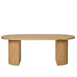 Ovaler Couchtisch in Eiche Holzoptik - Saracan