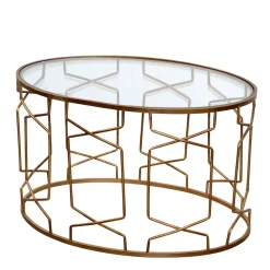 Ovaler Design Couchtisch aus Klarglas - Arsenal