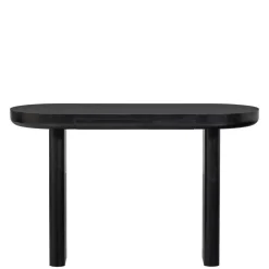 Ovaler Design Schreibtisch in Schwarz Holzoptik - Belinda
