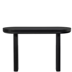 Ovaler Design Schreibtisch in Schwarz Holzoptik - Belinda