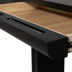 Ovaler Design Schreibtisch in Schwarz Holzoptik - Belinda