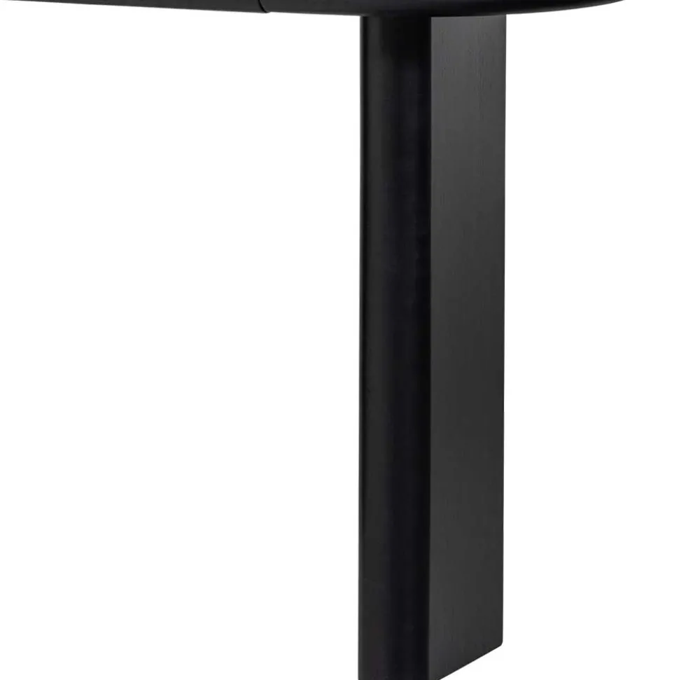 Ovaler Design Schreibtisch in Schwarz Holzoptik - Belinda