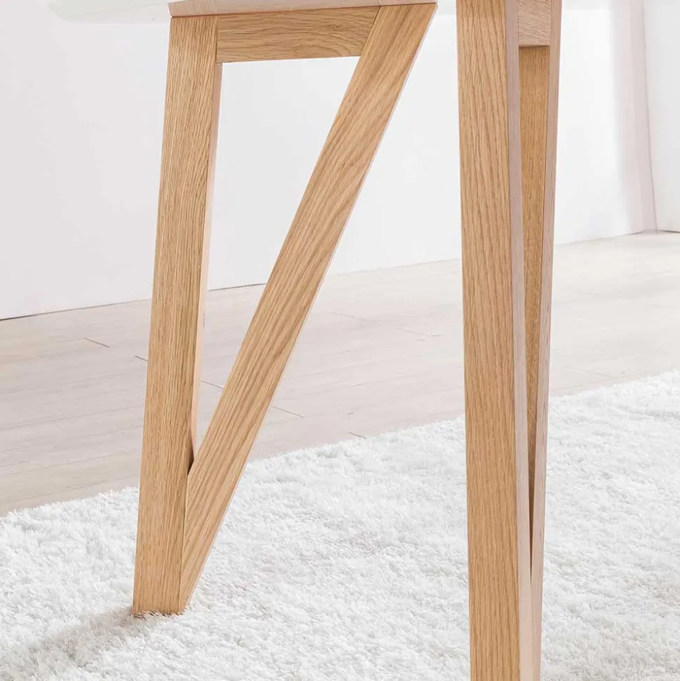 Ovaler Designtisch in Weiß & Eichefarben - Calypso