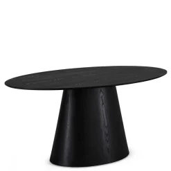 Ovaler Esszimmertisch in Schwarz Eiche - Vuschea