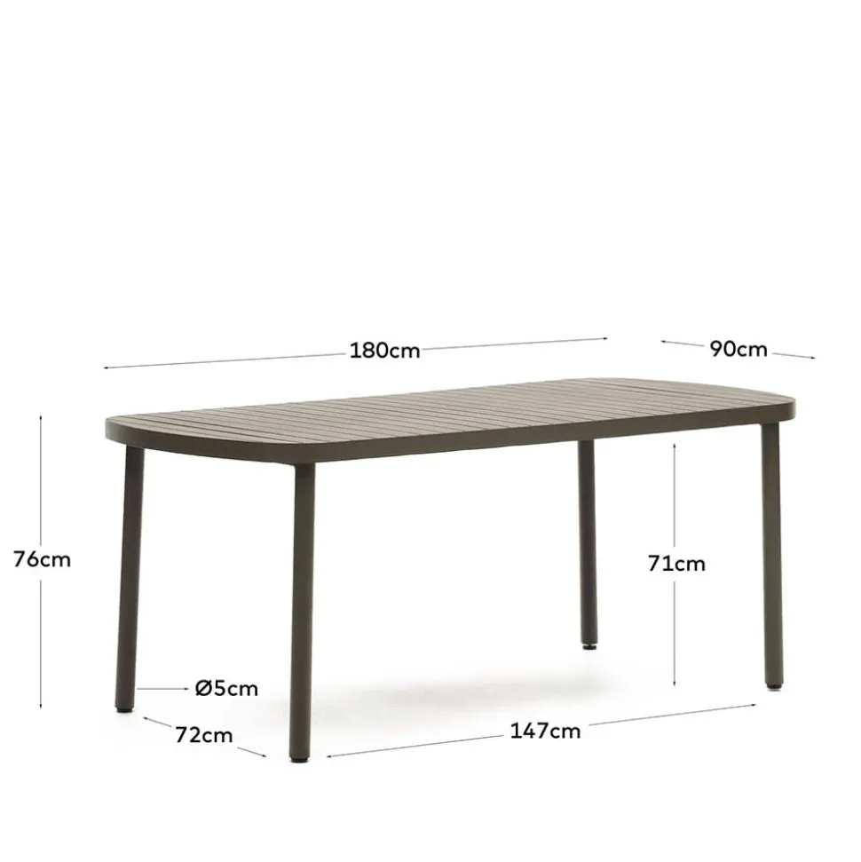 Ovaler Gartentisch aus Aluminium - Ocna