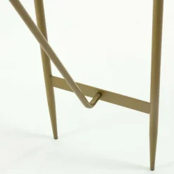 Ovaler Konsolentisch mit Glas Marmoroptik - Bremona