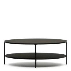 Ovaler Sofatisch aus Glas und Metall - Calama