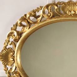Ovaler Spiegel mit goldenem Rahmen - Carlenna