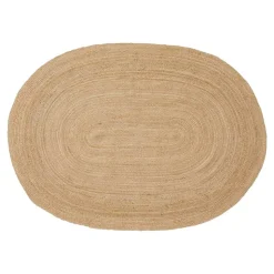 Ovaler Teppich aus Jute in Natur - Singing