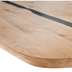 Ovaler Wildeichetisch mit Epoxid-Harz-Einlage - Tyvoria