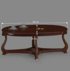 Ovaler Wohnzimmer Tisch in Nussbaumfarben - Vibon