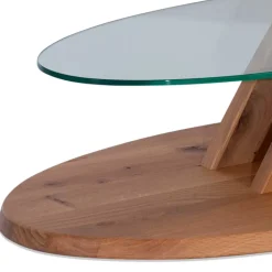 Ovaler Wohnzimmertisch aus Wildeiche Bianco - Gibradoa