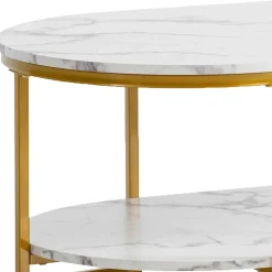 Ovaler Wohnzimmertisch im Marmor Look - Narkus