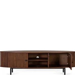 Ovales Retro TV Lowboard aus Akazie - Chalil