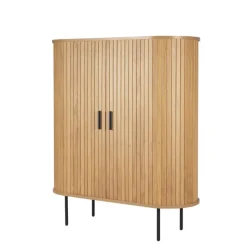 Ovales Skandi-Highboard mit Schiebetüren - Barnetta