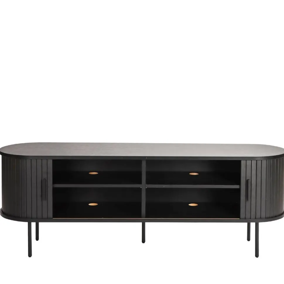 Ovales TV-Lowboard mit Schiebetüren - Lurymav