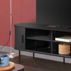 Ovales TV-Lowboard mit Schiebetüren - Lurymav