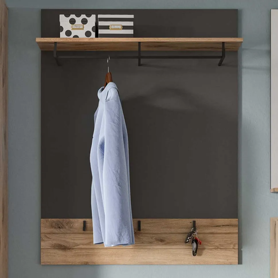 Paneel Garderobe mit Stange & 6 Haken - Catamaron