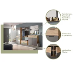 Paneel Garderobe mit Stange & 6 Haken - Catamaron