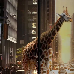 Paravent Giraffe in New York Fotokunst - Lisdonna