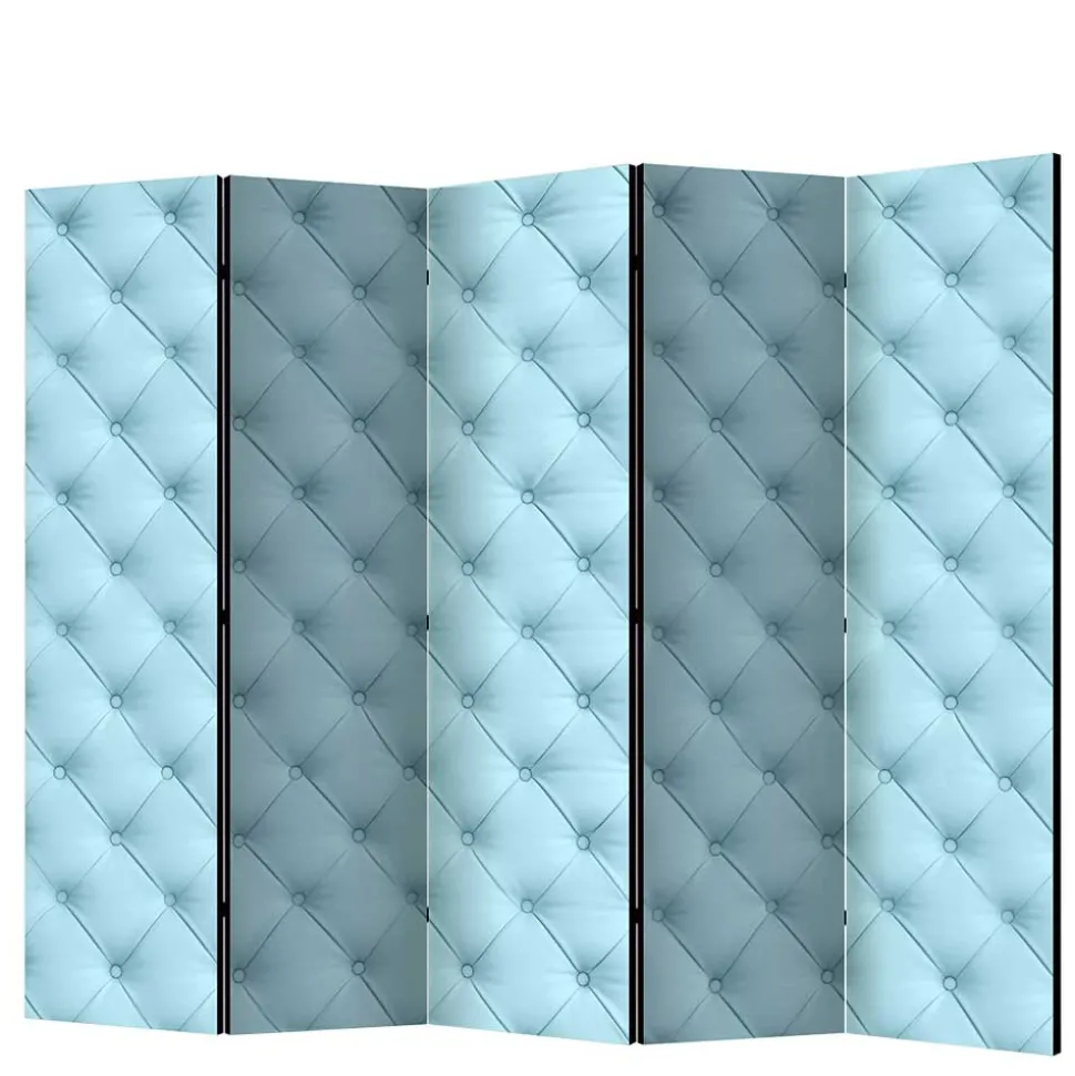 Paravent im Chesterfield Look in Hellblau - Prenzla
