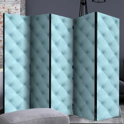 Paravent im Chesterfield Look in Hellblau - Prenzla