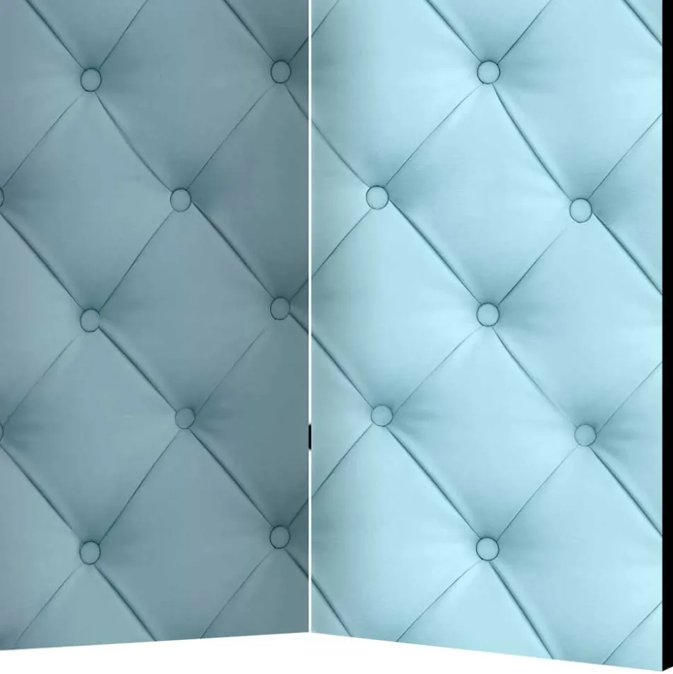 Paravent im Chesterfield Look in Hellblau - Prenzla