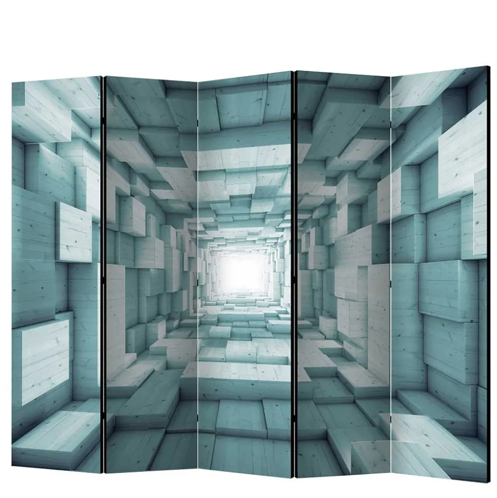 Paravent in Blaugrau 3D Motiv Druck - Veit