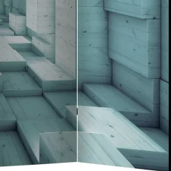 Paravent in Blaugrau 3D Motiv Druck - Veit