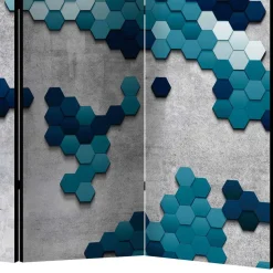 Paravent in Blautönen & Grau bedruckt - Herzogenburg