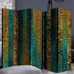Paravent in Braun Türkis Streifen Motiv - Zianatto