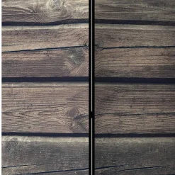 Paravent in Bretter Wand Optik - Cremo