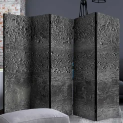 Paravent in Dunkelgrau Stein Struktur Optik - Tulaterri