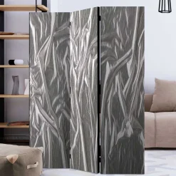 Paravent in Grau Silber bedruckt - Smidan