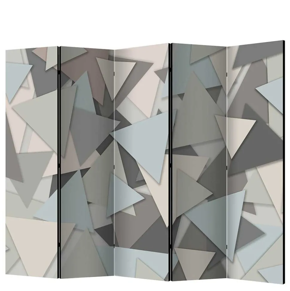 Paravent in Grautönen Dreiecke Muster - Trinity
