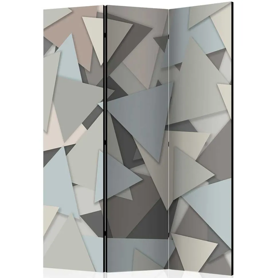 Paravent in Grautönen Dreiecke Muster - Trinity