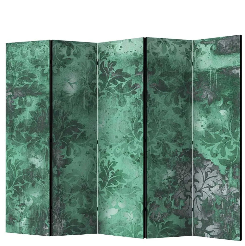 Paravent in Grün Grau Ornament - Vilma