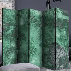 Paravent in Grün Grau Ornament - Vilma
